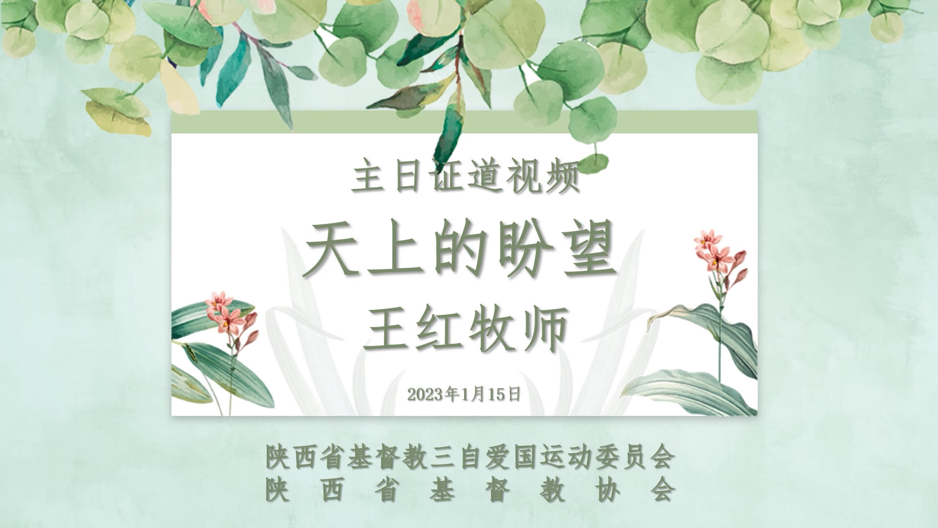 主日证道视频丨天上的盼望（王红牧师）